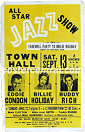 billie hollida\y all star jazz show concert poster